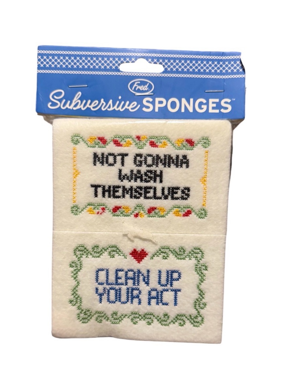 Fred & Friends "Subversive Sponges" Novelty Dish Sponges (Set of 2) new